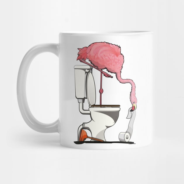 Flamingo on the Toilet by InTheWashroom